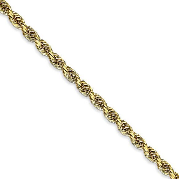 3.25mm 10k Yellow Gold D/C Quadruple Rope Chain Necklace, 22 Inch - Picture 1 of 8